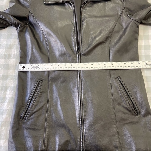 Danier black genuine leather jacket soft zip up motorcycle Bikercore moto in XS - Picture 11 of 15